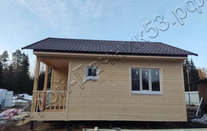 4 Каркасный дом Д-25, 7x6м, 42 М², Ленинградская область, Тихвинский район, деревня Красава (9)